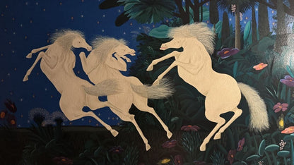 Jos Carlos Ramos "Trio Of Horses" Large Signed Lithograph 75/275 Framed Peru