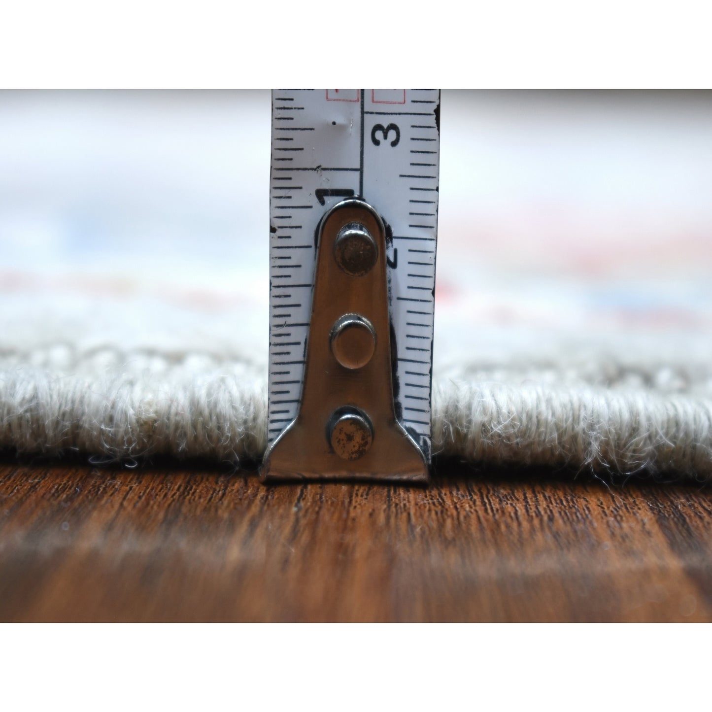 3'2"X10' Angora Oushak Hand Knotted Gray Soft Organic Wool Runner Rug