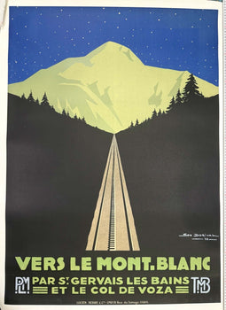Vers Le Mont Blanc Night Geo Dorival 1928 Original Vintage French Travel Poster