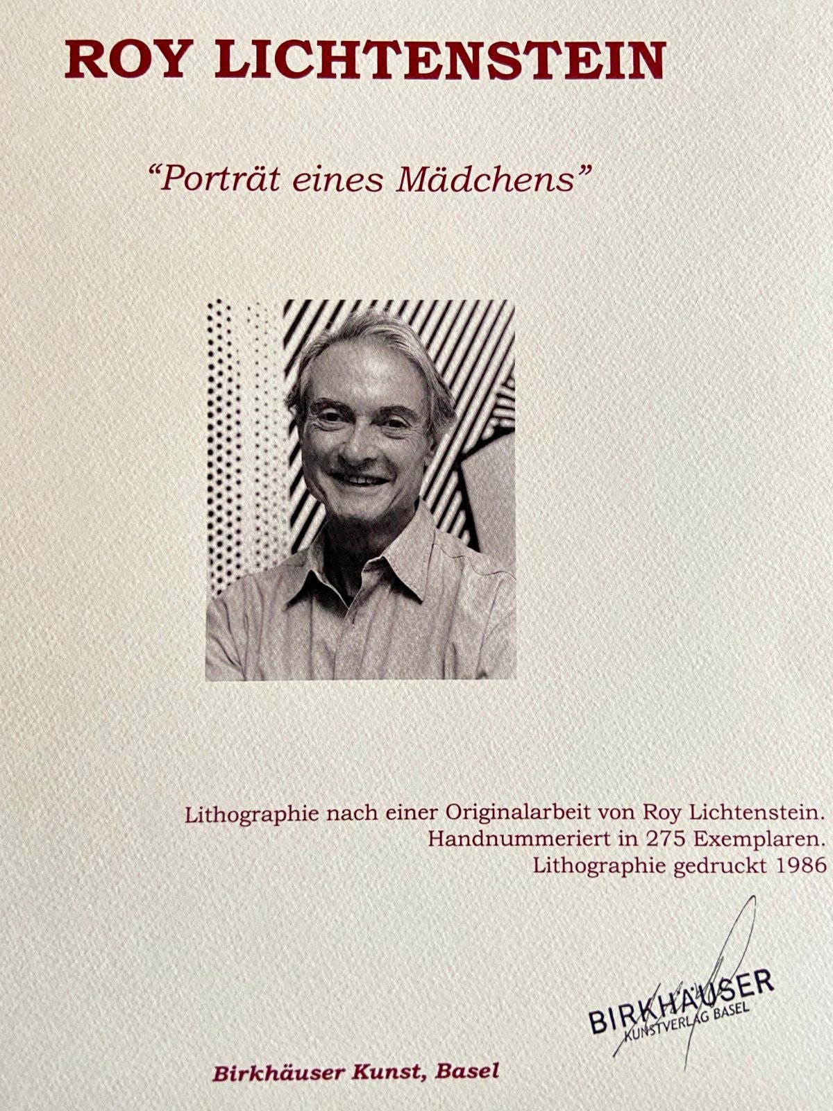 Roy Lichtenstein Lithograph Coa Signed With Pen Stamped Numbered In Pencil Rare