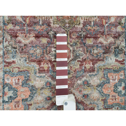 2'6"X15'8" Red Wool Heris Revival Hand Knotted Xl Runner Oriental Rug