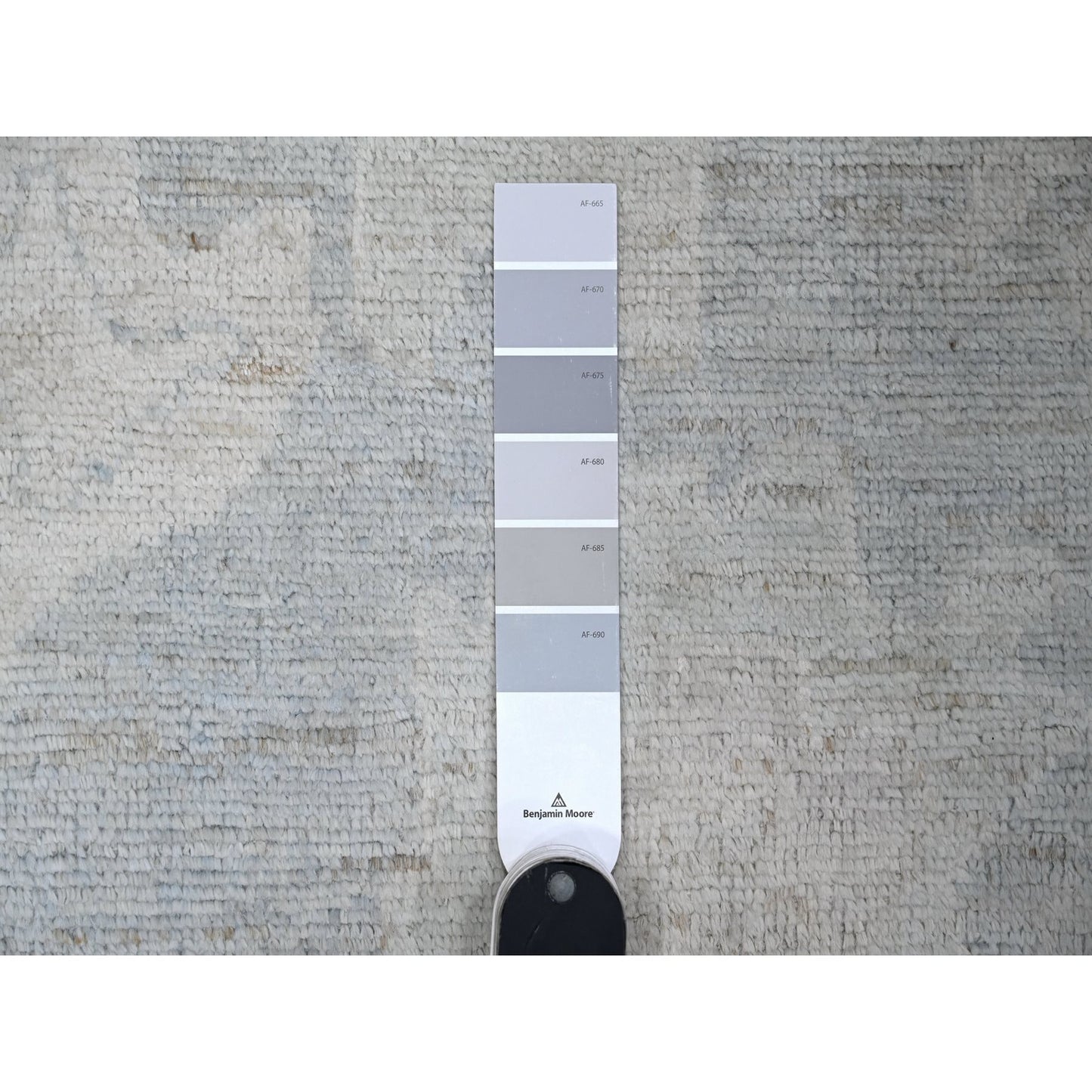 2'9"X19'6" Cloud Gray Afghan Angora Oushak Oversized Runner Oriental Rug