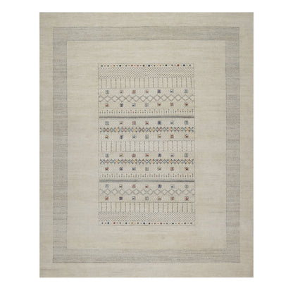 8'1"X10' White Modern Lori Buft Animal Figurines Wool Hand Knotted Rug
