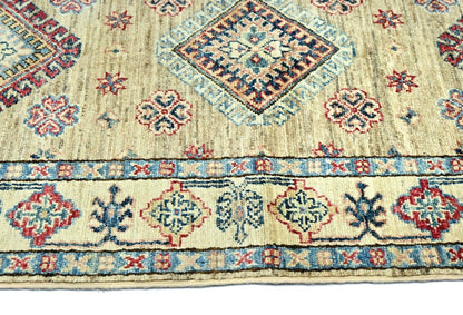 3X10 ft Beige Tribal Geometric Kazak Runner Wool