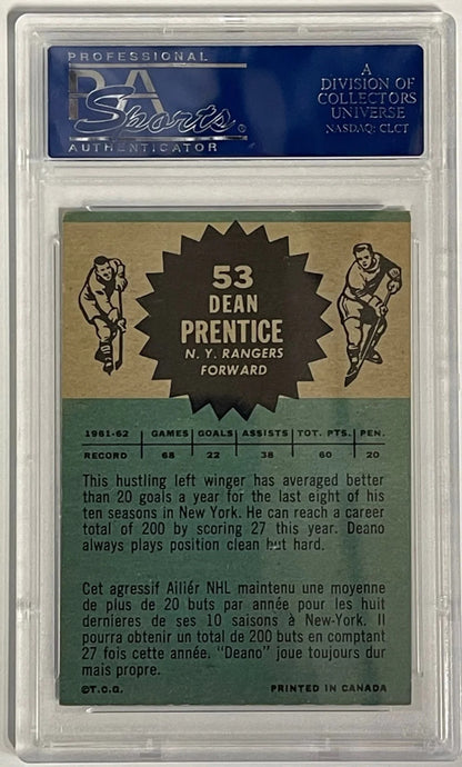 Dean Prentice Autographed 1962-63 Topps Card #53