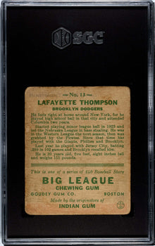 Lafayette Thompson 1933 Goudey #13 Sgc 2
