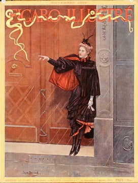 Original Vintage Poster Door Woman By Beraud For Figaro Illustre 1898