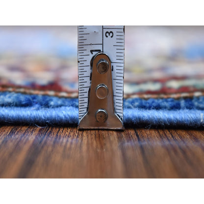 2'X2'10" Super Kazak Blue Hand Knotted Soft, Velvety Plush Wool Rug