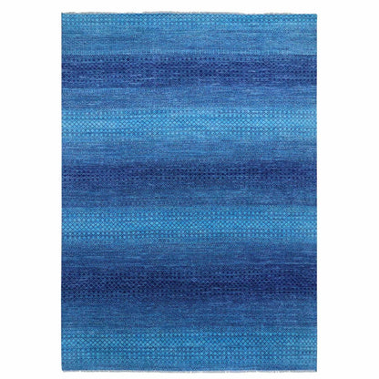10'X14'1" Blue Chiaroscuro Collection Hand Knotted Wool Oriental Rug
