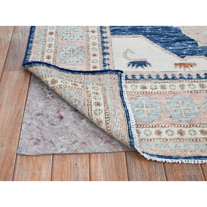 5'X6'10" Blue Anatolian Village Inspired Wool Hand Knotted Oriental Rug