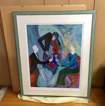 Barbara A Wood (American) Large Original Silkscreen Art Print Signed Framed