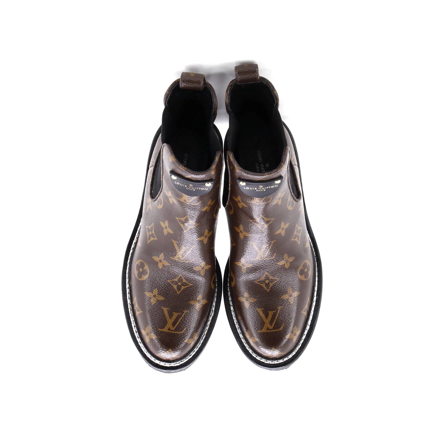 Louis Vuitton Women'S Lv Beaubourg Ankle Chelsea Boots Patent Monogram Canvas