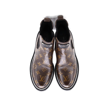 Louis Vuitton Women'S Lv Beaubourg Ankle Chelsea Boots Patent Monogram Canvas