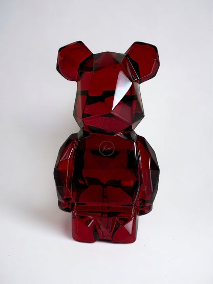 Medicom Be@Rbrick Baccarat Fragment Design Polygon Crystal Glass Red Figurine