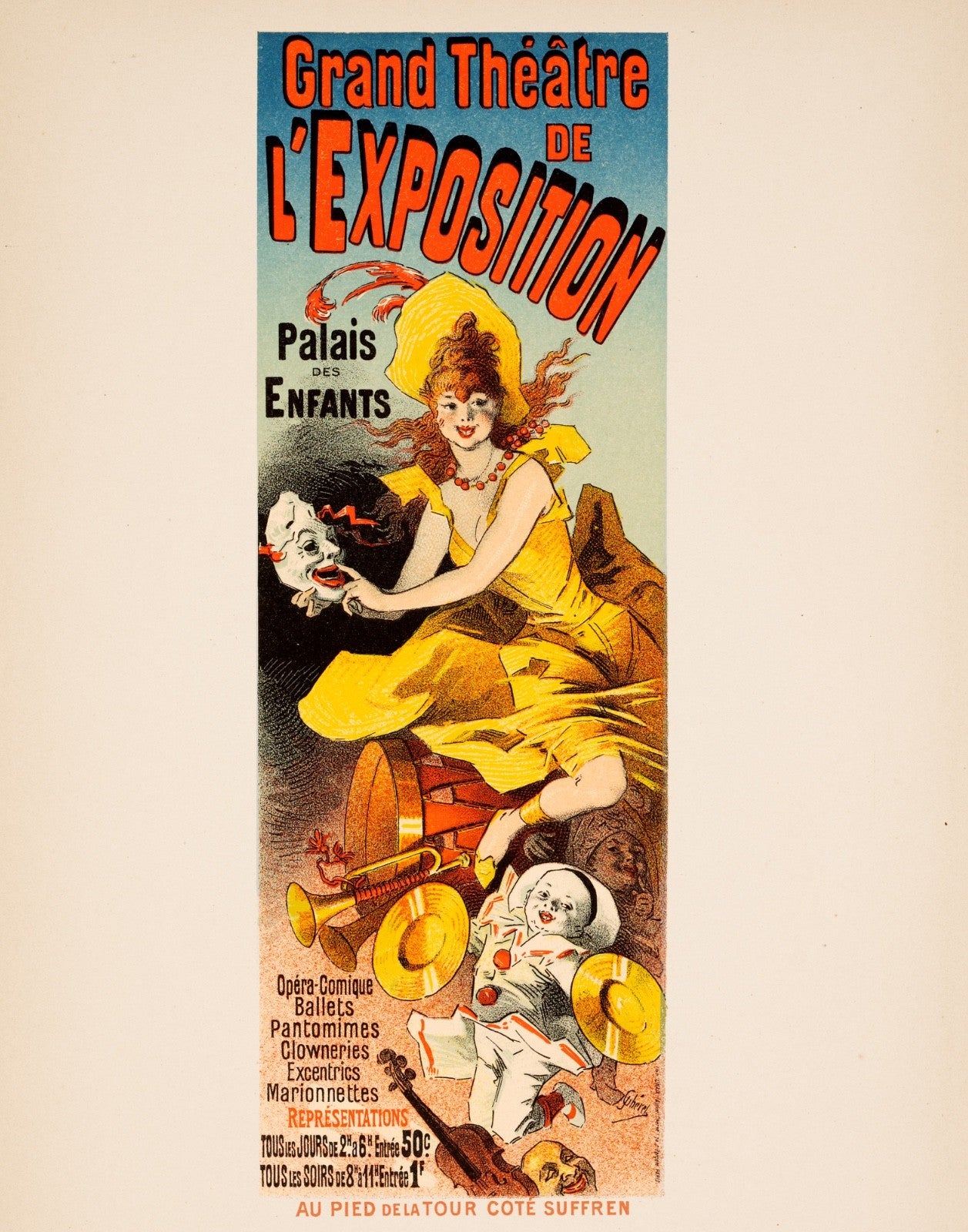 Grand Theatre De Lexposition Palais Des Enfants Jules Cheret 1889 Affiches Illu