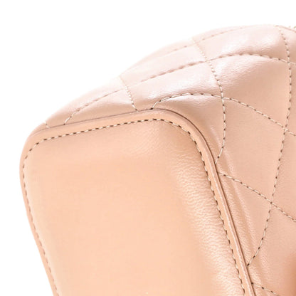 Chanel Classic Top Handle Vanity Case With Chain Quilted Lambskin Mini