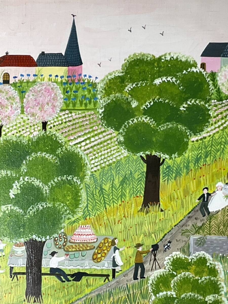 Michele Gaubour Les Maris Du Mois De Juin Original Oil Painting France 1985