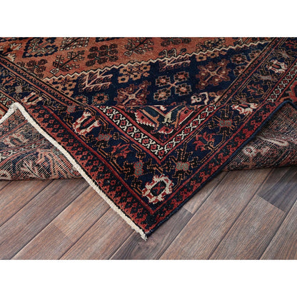 9'X12'5" Copper Red Vintage Zoroastrian Hand Knotted Pure Wool Clean Rug