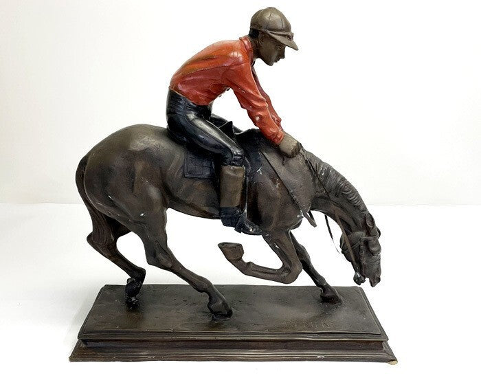 Pierre Jules Mene (France) 23In Bronze Sculpture Horse Racing Jockey Signed 19Th