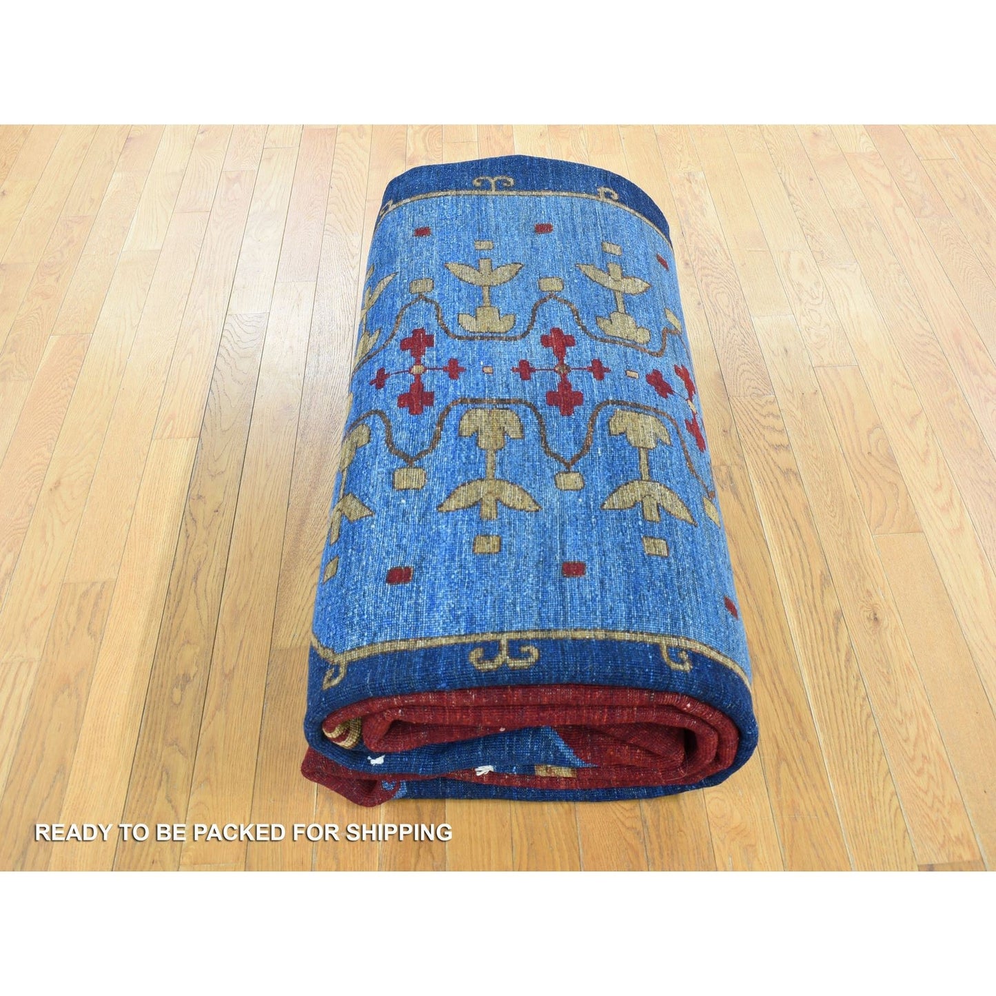 10'3"X14' Red Antiqued Bejar Design Natural Dyes Wool Hand Knotted Rug