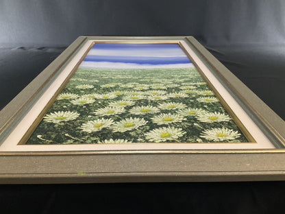 Wayan Suarmadi Oil Painting Water Flower 2001, Large Floral Landscape, Signed