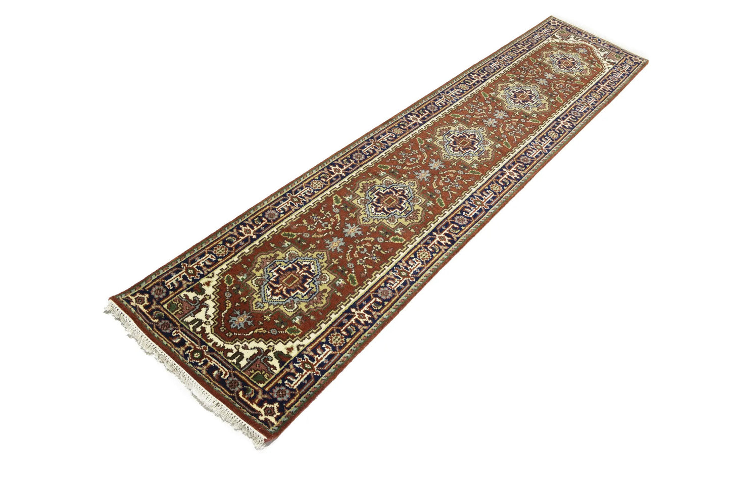 Heriz Serapi Oriental Runner Rug Floral Style Hallway & Kitchen Carpet 2'7X12 ft