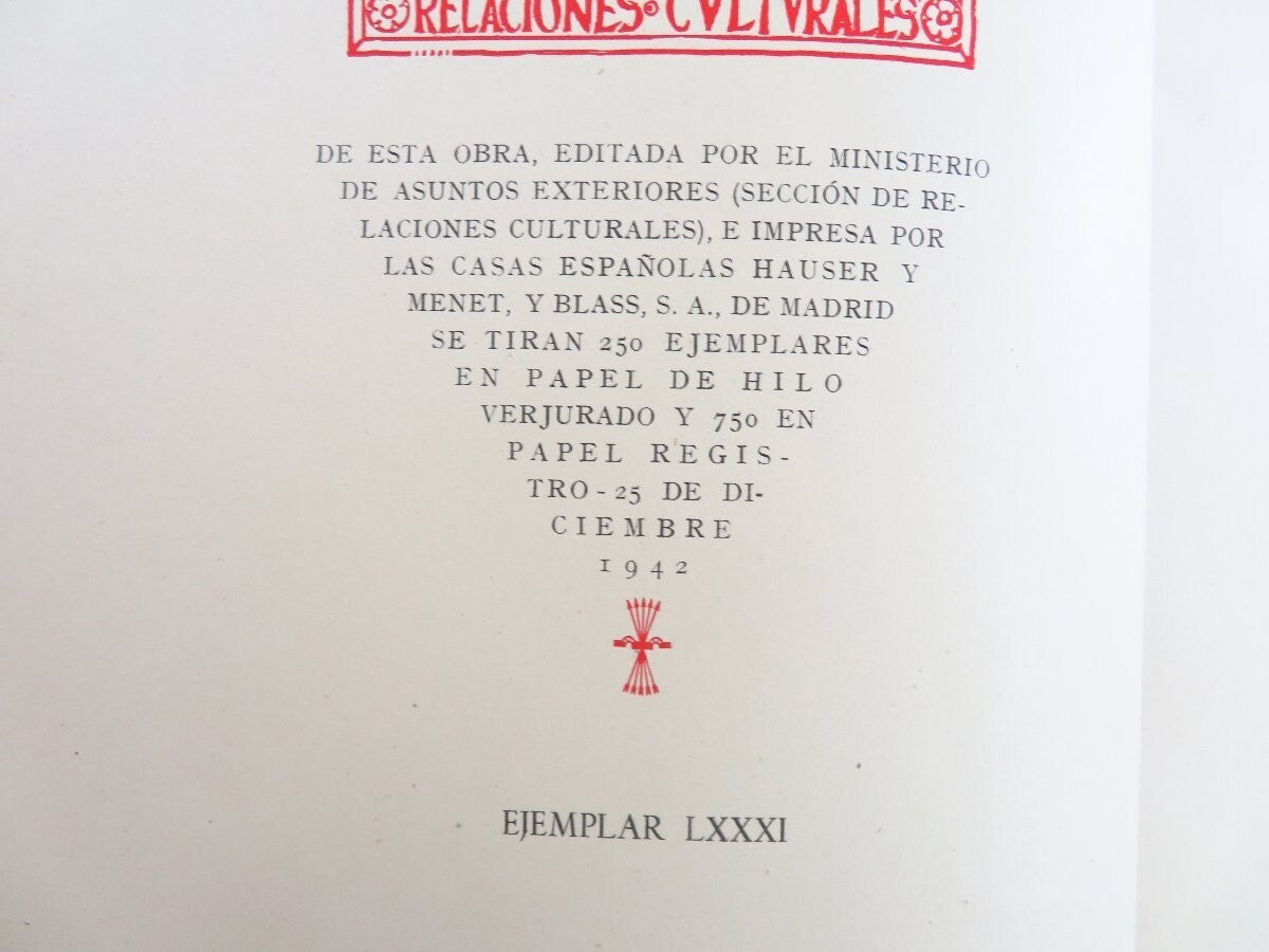 Elias Tormo Y Monzo ?Monumentos De Espanoles En Roma - 1942, Limited Edition