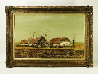 Imre Puskas Oil Painting "Road Home" M25 Hungarian Modern Art Framed Signed