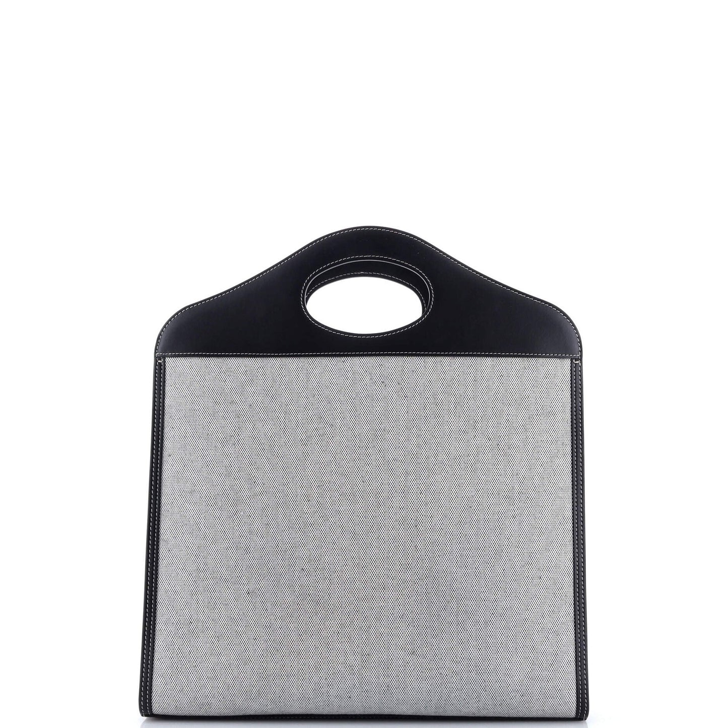 Burberry Logo Pocket Tote Canvas With Leather Medium