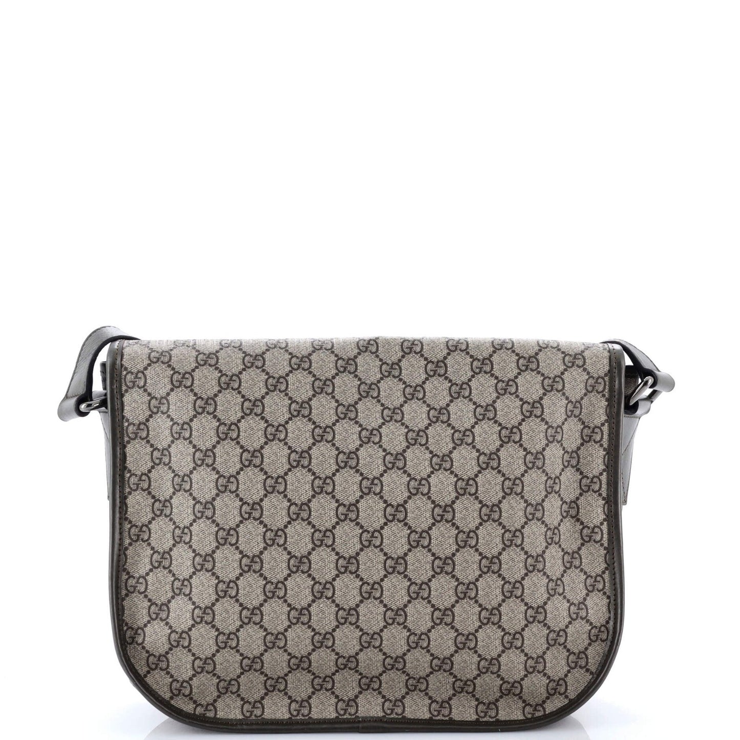 Gucci Double Buckle Messenger Bag Gg Coated Canvas Medium