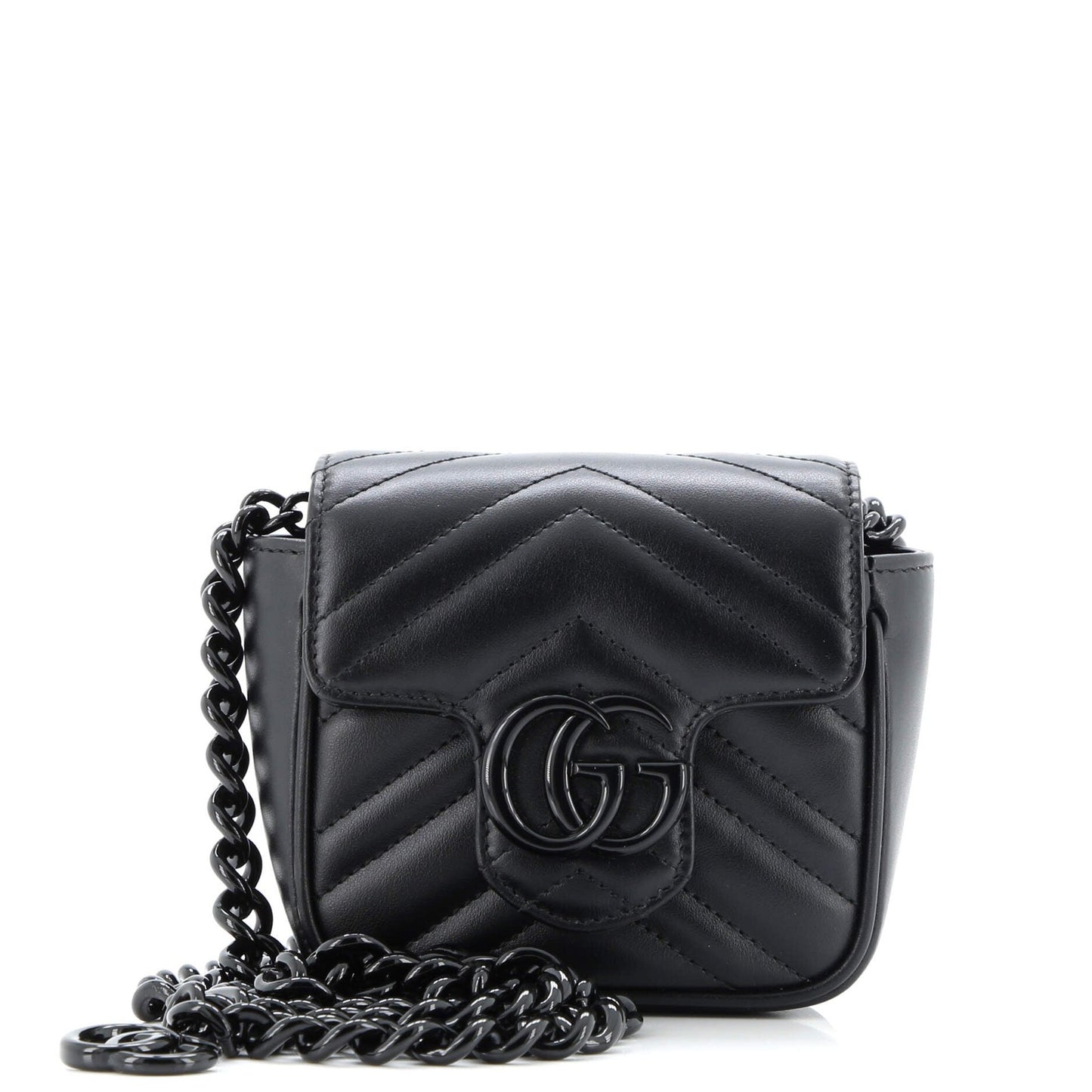 Gucci Gg Marmont Flap Belt Bag Matelasse Leather Mini