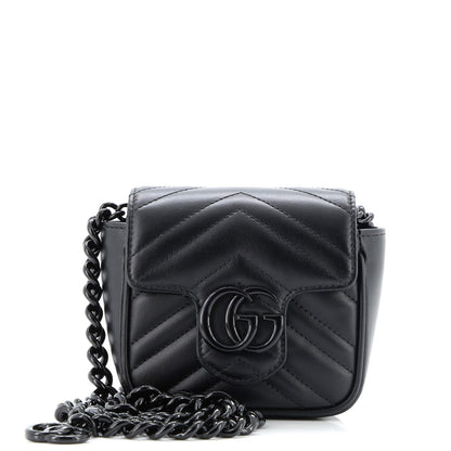 Gucci Gg Marmont Flap Belt Bag Matelasse Leather Mini