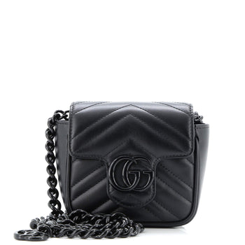 Gucci Gg Marmont Flap Belt Bag Matelasse Leather Mini