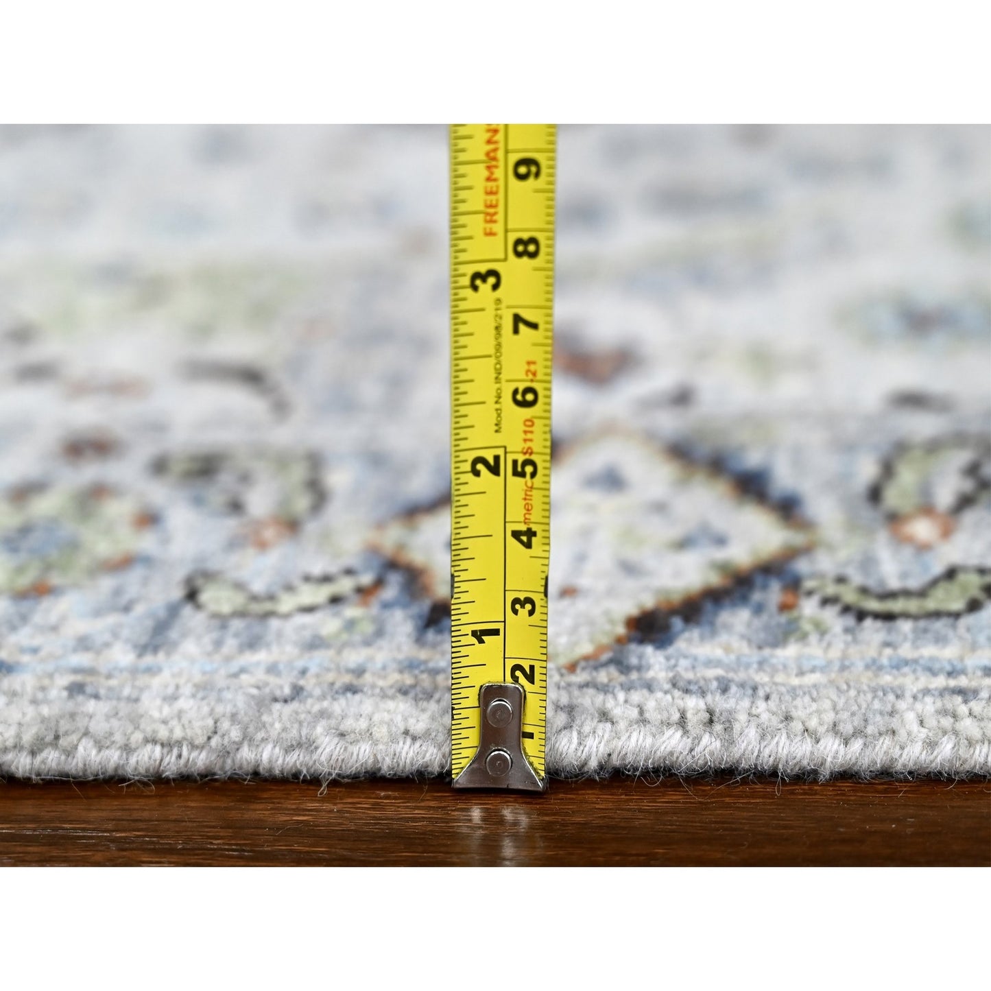 2'6"X23'10" Gray Oushak Floral Motifs Wool Xl Runner Hand Knotted Rug