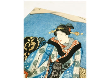 Kunisada Japan Woodblock Prints - 3 Beautiful Women Original Triptych Ukiyoe Edo