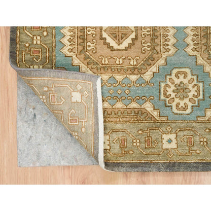9'1"X12'1" Hand Knotted Wool,Caucasian Gul Motifs Distinct Abrash Rug