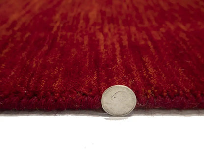 Cherry Red Gabbeh Modern Rug Tribal Square