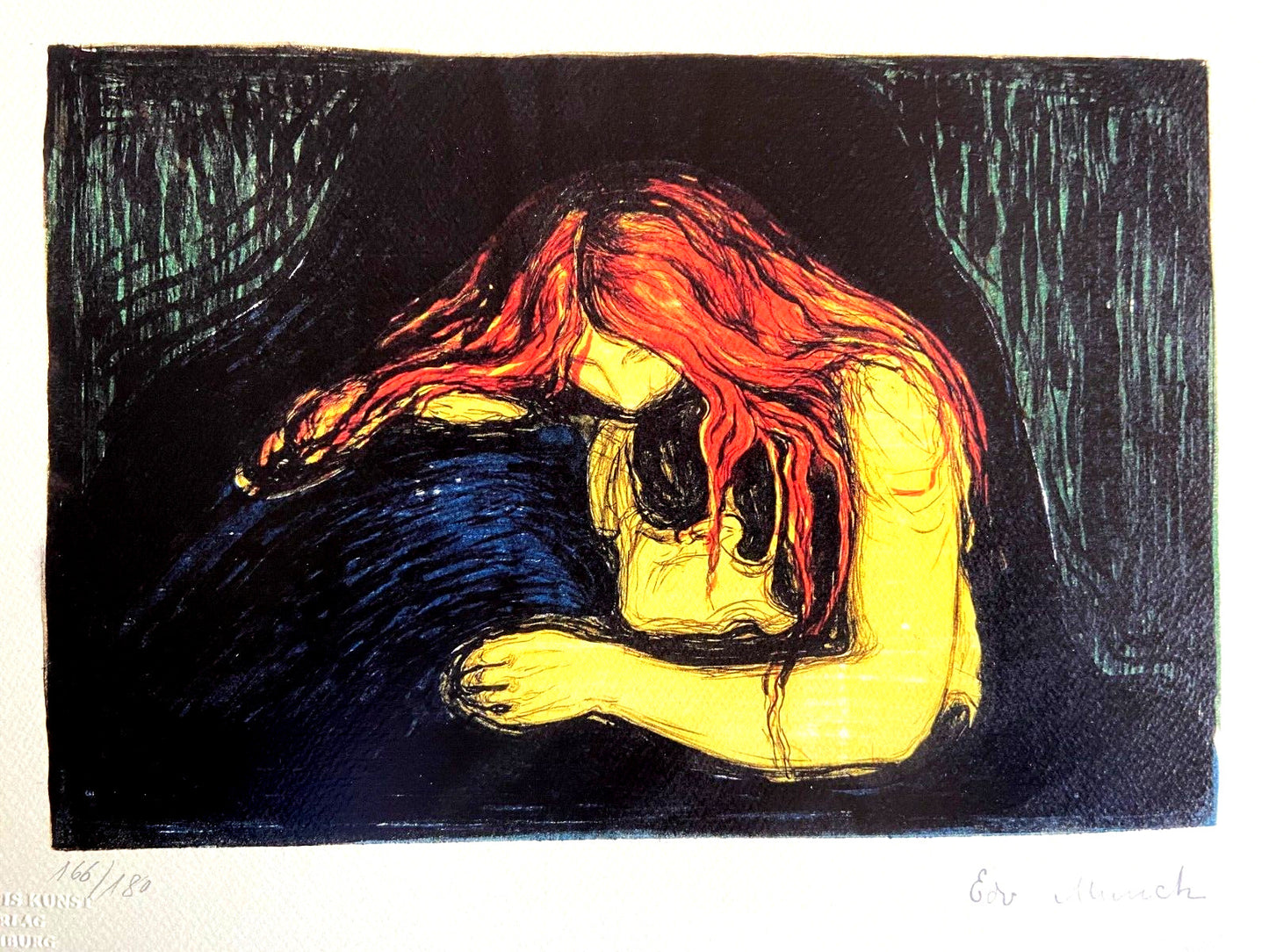 Edvard Munch Lithograph Coa Signed Numbered Hand Limited