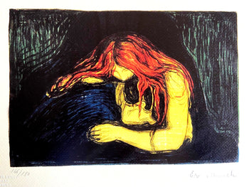 Edvard Munch Lithograph Coa Signed Numbered Hand Limited