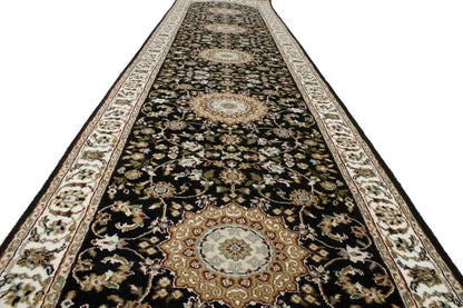 Handmade Indo-Nain Oriental Runner Rug 3X12 Ft