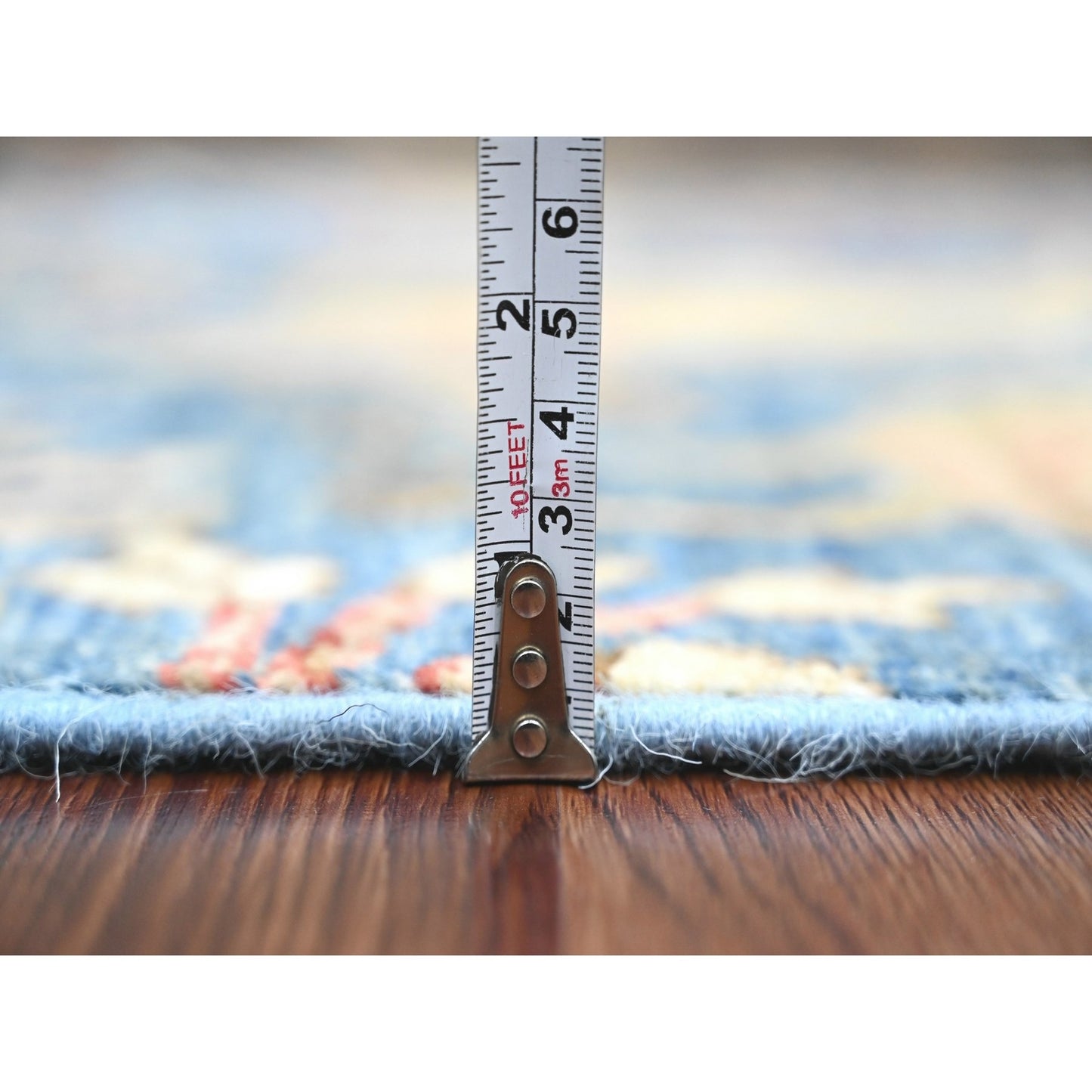 Rug 2'10"x23'6" Blue Afghan Peshawar Bird Design Wool Hand Knotted Runner