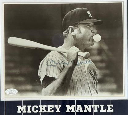 Mickey Mantle Autographed 8X10 Framed Baseball Photo (Jsa)