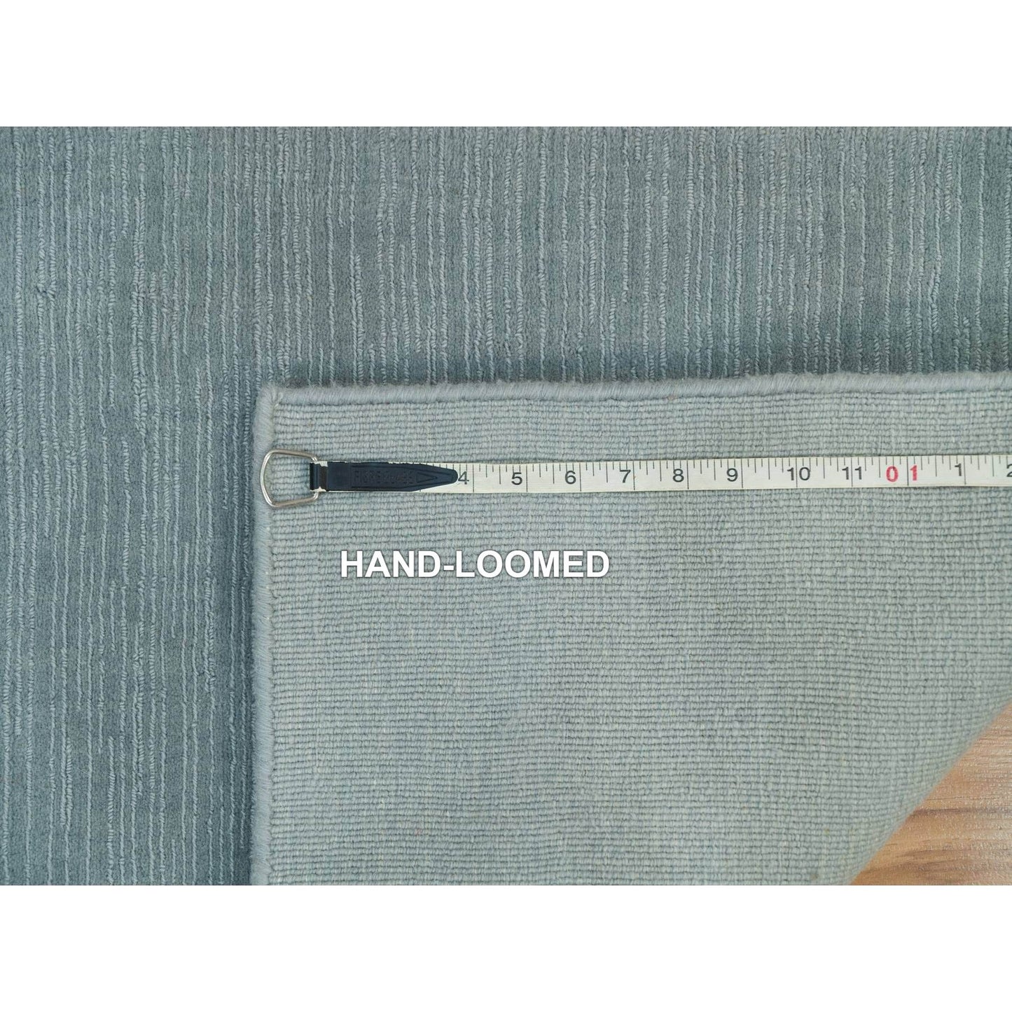 2'X3'1" Stormcloud Gray Loom Knotted Wool And Plant Based Silk Mat Rug