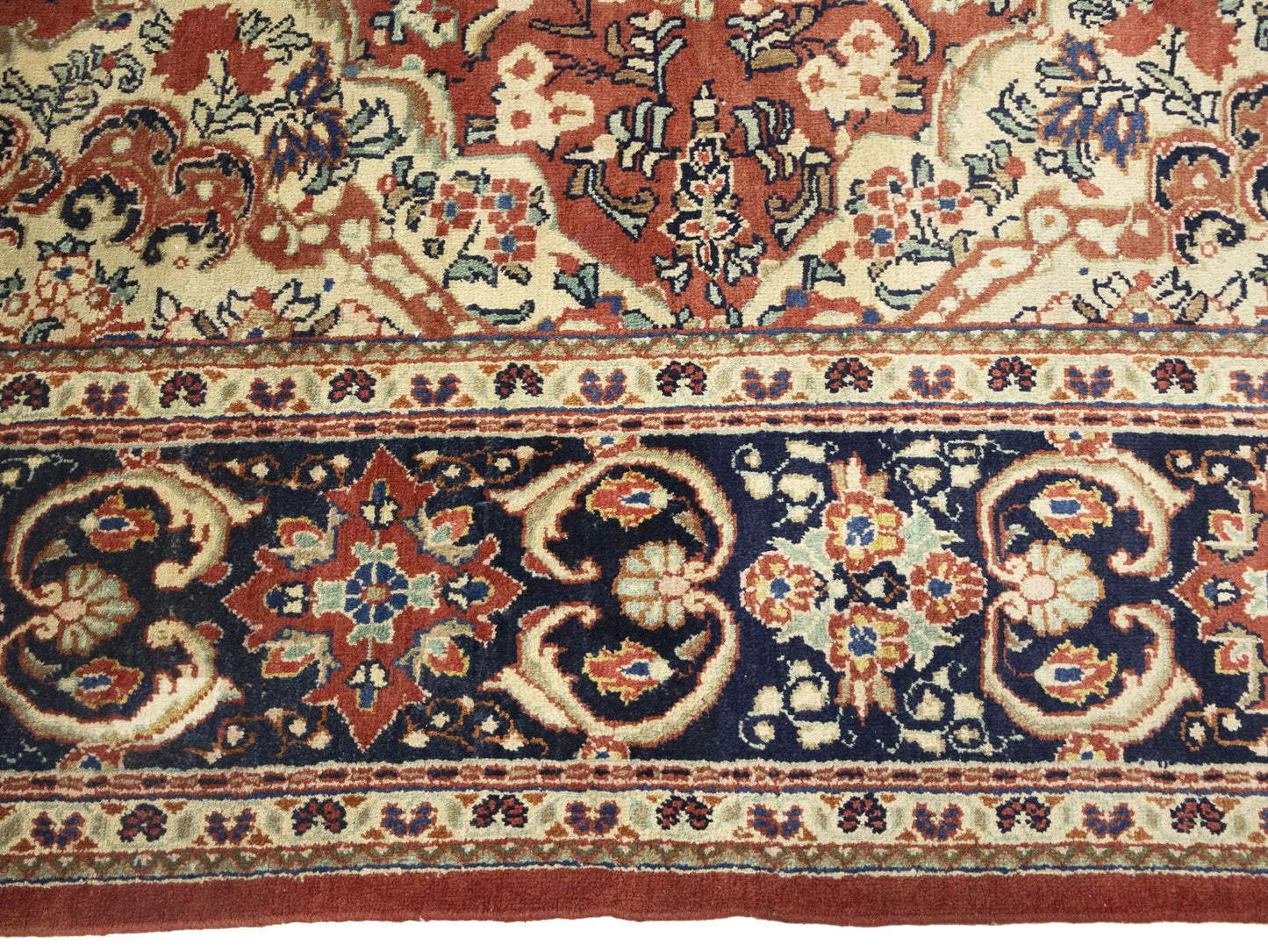 Semi-Antique Hand-Knotted Floral Rug Extra Large