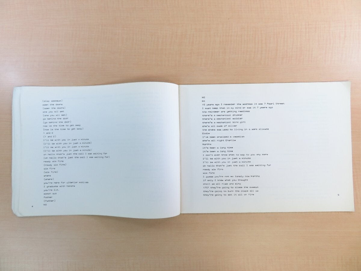 Robert Wilson Lucinda Childs I Was Sitting On My Patio 1St Edition 1978 London