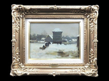 Vladimir Igoshev Original Oil Painting "Old Watchtower" Soviet Russian Winter