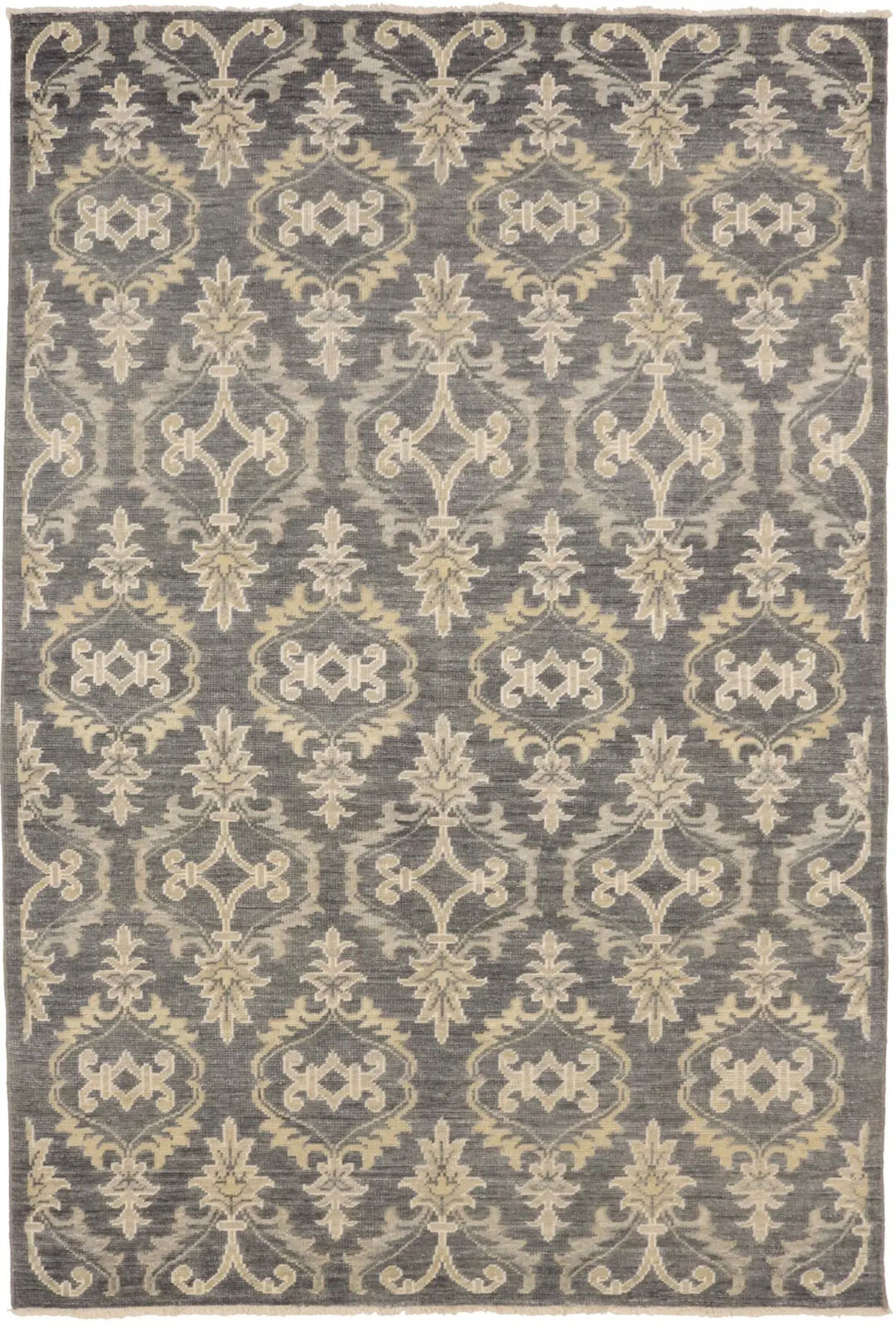 Hand-Knotted Transitional Rug Antique-Washed