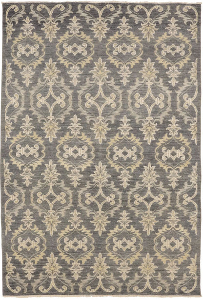 Hand-Knotted Transitional Rug Antique-Washed