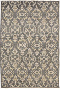 Hand-Knotted Transitional Rug Antique-Washed