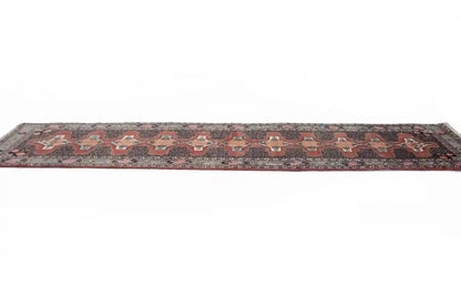 3X13 Ft Vintage Wool Oriental Runner Rug Floral